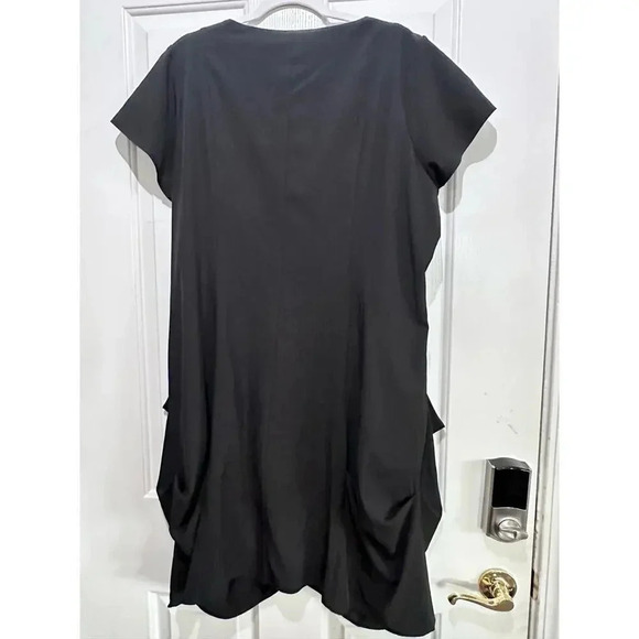 NWT City Chic Black Short Sleeve V-Neck Front Zipper Midi Dress Size XL - Picture 6 of 7
